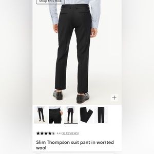 Men’s J-Crew 	
SLIM THOMPSON SUIT PANT IN WORSTED WOOL